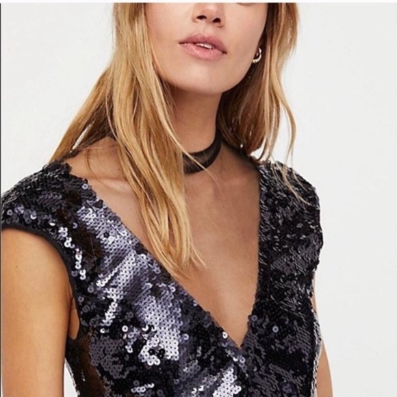 New Free People Sequin Fit And Flare Dress - Picture 3 of 6